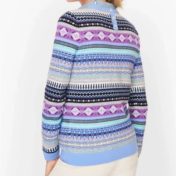 TALBOTS COZY FAIR ISLE CREWNECK SWEATER   Size XS - Picture 6 of 8